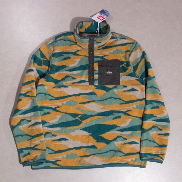 NWT Helly Hansen 489 Cactus Fjor Camo Maridalen Snap Fleece Pullover Men's XL - Picture 1 of 8